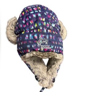 Mad Bomber Multicolor Rabbit Fur-Lined Insulated Warm
Winter Ski Hat